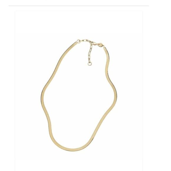 Jennifer Zeuner NWT Hamilton Herringbone Necklace 14k gold plated - Picture 6 of 8